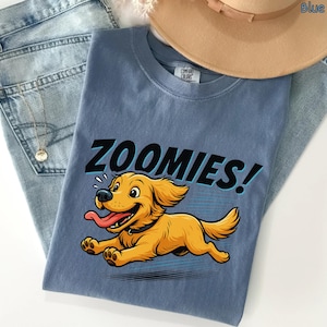 Golden Retriever Zoomies Shirt, Funny Dog T-Shirt for Pet Owners, Happy Running Puppy Tee, Cartoon Golden Retriever Graphic Dog Lover Gift