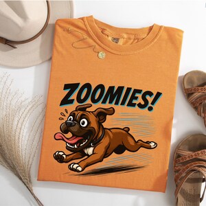 Funny Boxer Dog Zoomies Shirt, Cartoon Boxer T-Shirt, Hyper Dog Tee, Boxer Lover Gift Idea, Goofy Boxer Running Shirt, Dog Zoomies Humor Tee