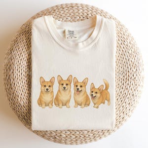 Corgi T-Shirt, Row of Cute Corgis Graphic Tee, Funny Dog Lover Shirt, Corgi Butt T-Shirt, Aesthetic Pet Owner Gift, Pembroke Welsh Corgi Tee