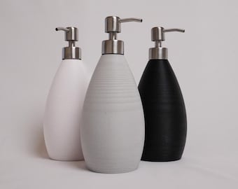Modern Soap Dispenser – Refillable Bottle with Stainless Steel Pump for Kitchen or Bathroom