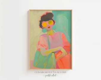 Colorful Woman Portrait: Pop Art Fashion Print (Digital Download)