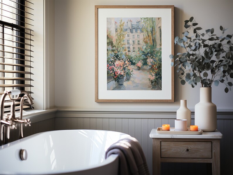 Parisian Garden Painting: Romantic French Cityscape Art (Digital Download) image 10