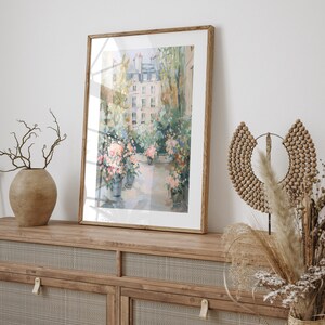 Parisian Garden Painting: Romantic French Cityscape Art (Digital Download) image 4