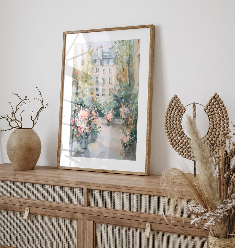 Parisian Garden Painting: Romantic French Cityscape Art (Digital Download) image 4