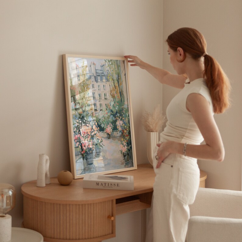 Parisian Garden Painting: Romantic French Cityscape Art (Digital Download) image 5