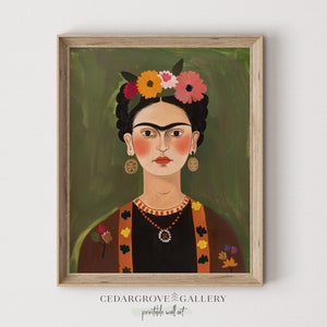 Frida khalo print | Frida khalo painting | Frida khalo wall art gift | Dopamine decor | Bold feminist artist print | DIGITAL download