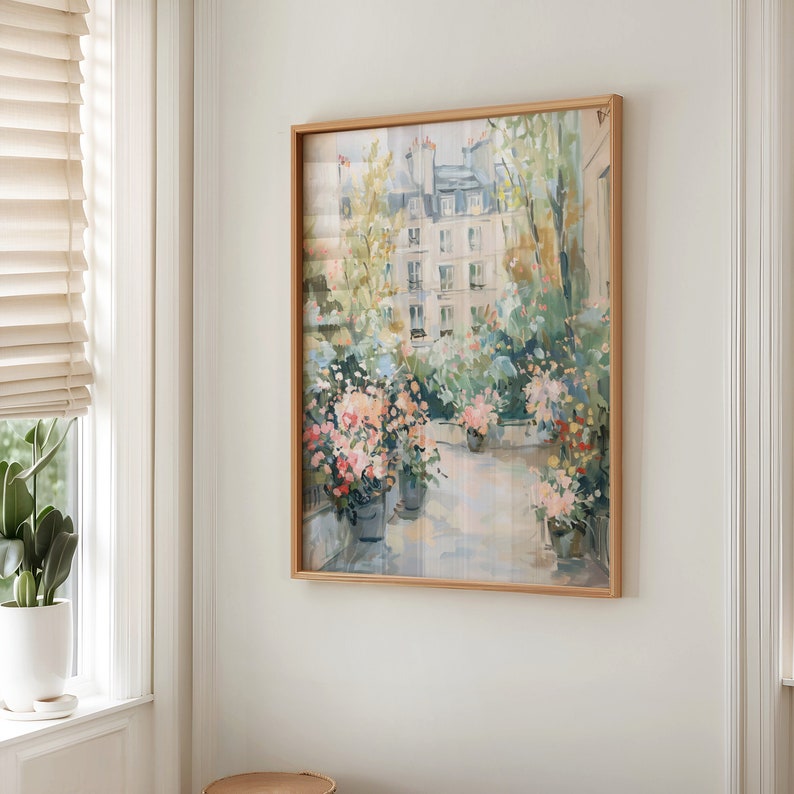 Parisian Garden Painting: Romantic French Cityscape Art (Digital Download) image 7