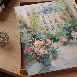 Parisian Garden Painting: Romantic French Cityscape Art (Digital Download) image 6