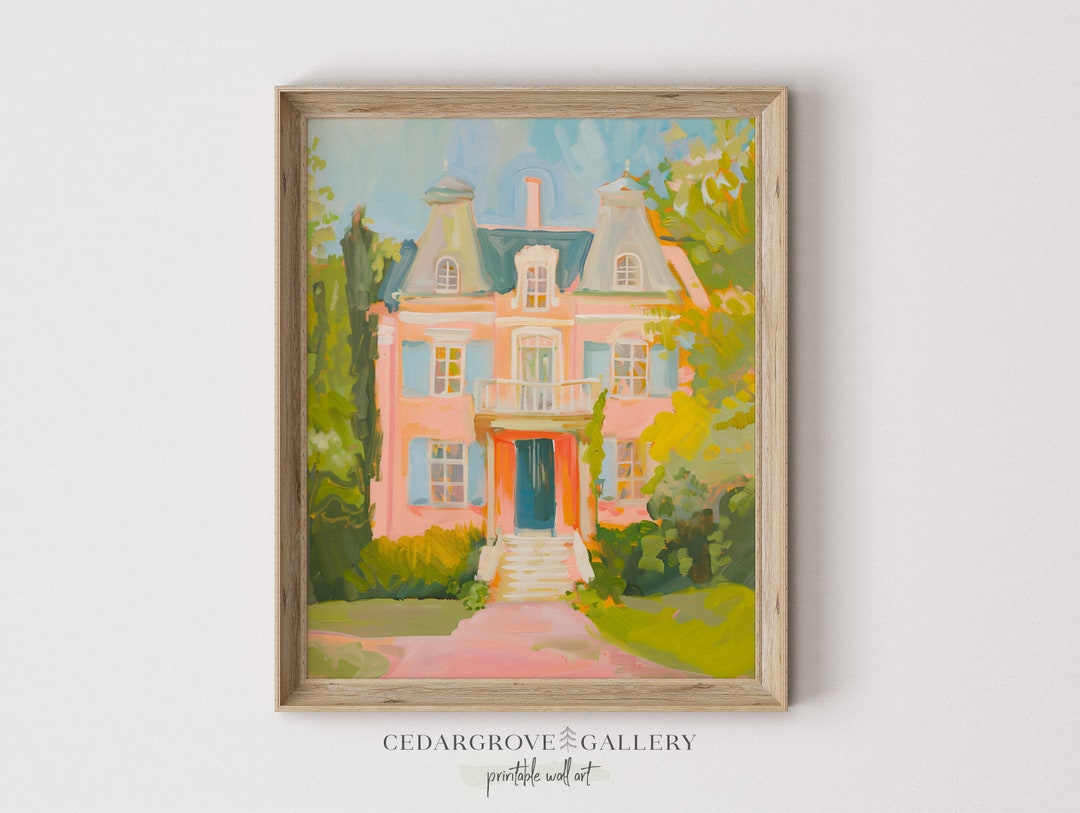 Summer House Landscape Wall Art | Manor House Garden Painting ...
