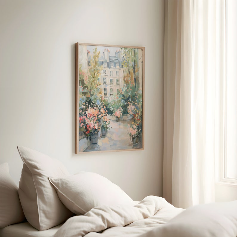 Parisian Garden Painting: Romantic French Cityscape Art (Digital Download) image 9