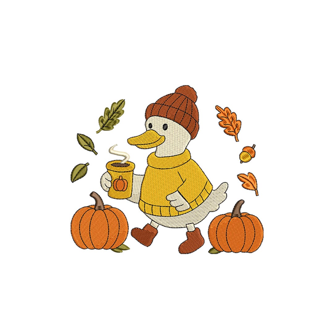 Fall Goose Embroidery Design – Autumn Goose Embroidery Pattern With ...