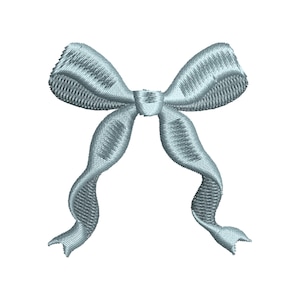 Mini Bow Embroidery Design - Small Satin Ribbon Machine Embroidery File - Label Tag Patch PES DST JEF - Baby Gift Bow Stitch