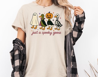 Just a Spooky Goose PNG, Funny Halloween Goose Png, Goose in Halloween Costumes Sublimation, Cute Horror Png, Spooky Goose Png