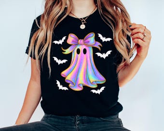 Abóbora fantasma iridescente PNG, Design de Halloween coquete, Design de abóbora fantasma iridescente, Halloween PNG, Halloween feminino PNG, Fantasma fofo PNG