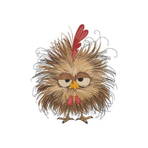 Funny Messy Chicken Embroidery Design | Farm Animal Machine Embroidery File | Sarcastic Rooster Embroidery | Instant Download