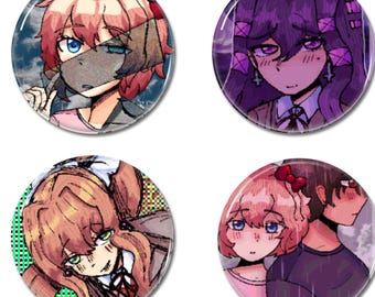 assorted pins (ddlc)