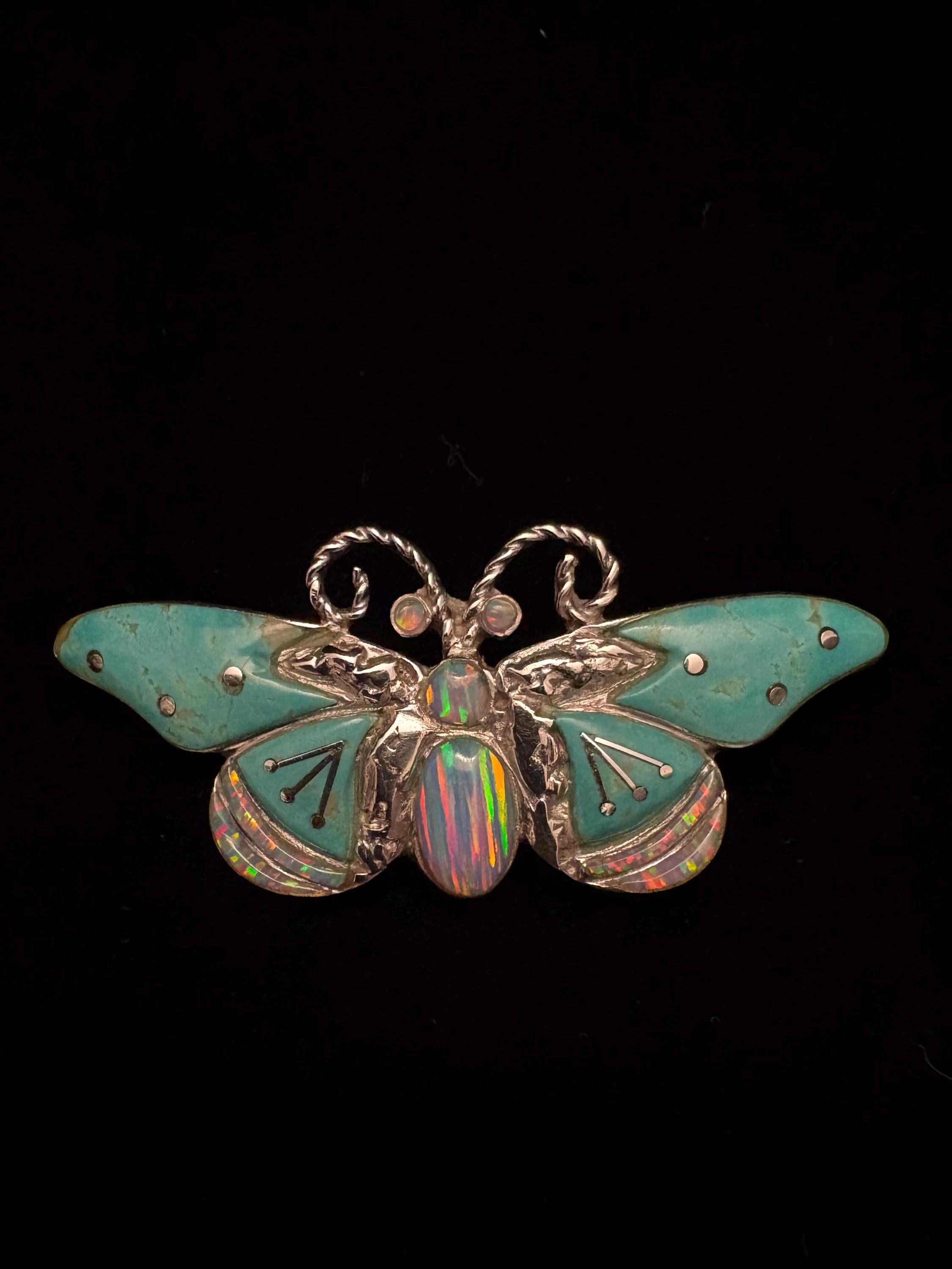 ラリースミス BUTTERFLY PIN (TURQUOISE) Larry Smith Turquoise Butterfly Pin – BROGUE