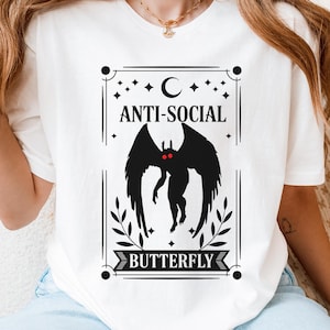 Chemise homme papillon – Sweat homme papillon – Chemise homme cryptide – Cadeau chemise homme papillon – Chemise créature effrayante – Cadeau pour légende urbaine, fans d'horreur
