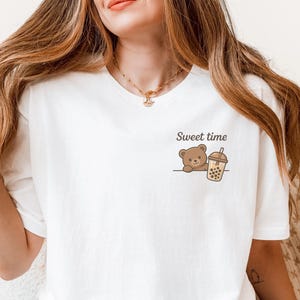 T-shirt cartoon beer, T-shirt cartoon beer print, schattige beer clipart, shirt grappige beer, shirt cartoon beer, T-shirt Sweet Time Bear, shirt schattige dieren beer, shirt schattige beer