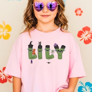 Disfraces de Halloween para niños: Sudadera de Halloween para niños - Camiseta de Halloween con nombre personalizado