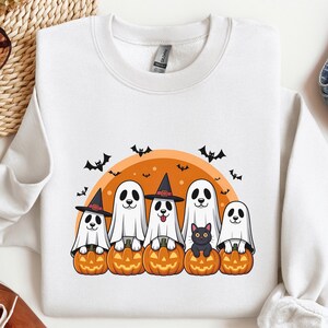 Halloween Ghost Dog Shirt – Halloween Dog Sweatshirt – Retro Halloween Dog Shirt – Spooky Season Sweatshirt – Gift For Dogs Lovers