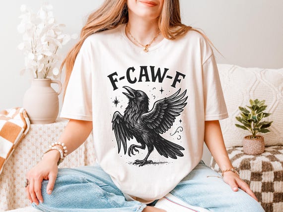 F Caw F Shirt: Black Crow Moonlit Raven Sweatshirt