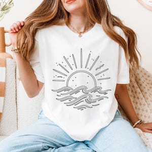 Chemise soleil - Chemise vacances soleil - T-shirt soleil - Jolie chemise soleil - Chemise soleil femme - T-shirt joyeux été cadeau pour les amateurs de soleil