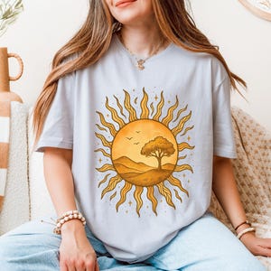 Chemise soleil - Chemise vacances soleil - T-shirt soleil - Jolie chemise soleil - Chemise soleil femme - T-shirt joyeux été cadeau pour les amateurs de soleil