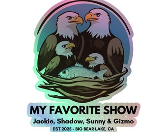 Bald Eagle Family Holographic Sticker - Big Bear Lake