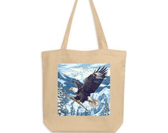 Bolsa de algodón orgánico: Shadow Eagle, regalo para fans de Big Bear Lake