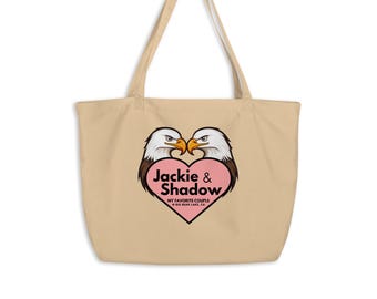 Bolso tote orgánico extragrande: Diseño de Jackie & Shadow Eagle Lovers