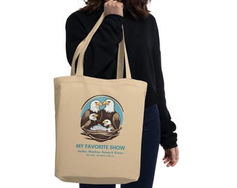 Bolsa de algodón orgánico con diseño de águila calva - Big Bear Lake Eagle Cam