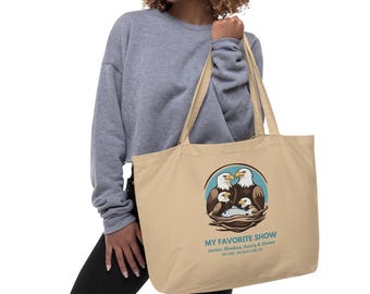 Bald Eagle Family Organic Cotton Tote Bag - Big Bear Eagle Cam Fan Gift