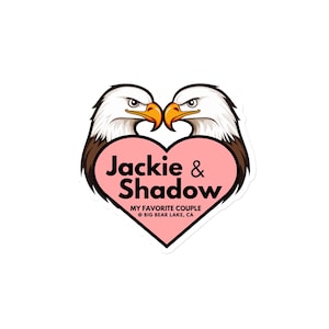 Jackie & Shadow Bald Eagle Magnet: Wycinane serce Big Bear Lake