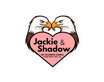 Jackie & Shadow Bald Eagle Magnet: Big Bear Lake Die-Cut Heart
