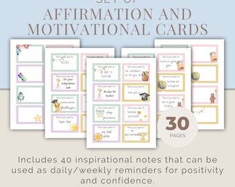 Kids' Affirmation Notecards: Back to School Inspiration (Digital Download)