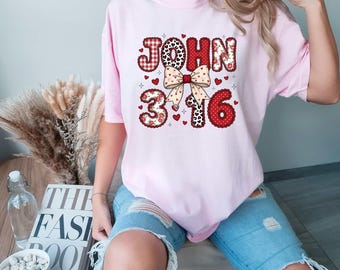John 3:16 PNG, Valentine Christian PNG, John 3 16 Design, Religious Valentine Art, Digital Download for Faith Lovers, Bow Valentine