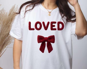 Loved Faux Yarn PNG, Valentine Christian PNG, John 3:16 Design, Religious Valentine Art, Digital Download for Faith Lovers