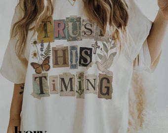 Digital Christian PNG: Trust His Timing, Scrapbook Ransom, Bible Verse