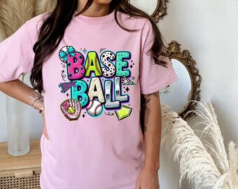 Baseball Neon PNG, Trendy Drip Design, Digital Download Clipart, Youth Sports Art, Custom Baseball Graphics