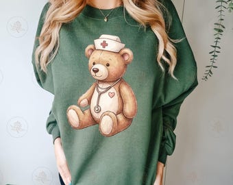Vintage Nurse Bear Png, Nurse PNG, Nurse Bear Png, Bear Mascot Png, Teddy Bear Doodle, Digital Art for Nurses, Cute Gift
