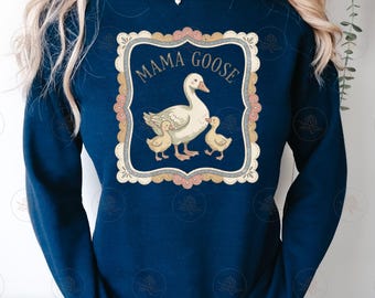 Mama Goose PNG, Funny Goose Digital Download, Mother's Day Gift, Vintage Mama Art, Sublimation Design
