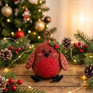 Robin Crochet Pattern PDF, Ruby the Robin Amigurumi Bird Pattern, Woodland Bird Crochet Tutorial, Big Size Bird Plushie, Digital Download