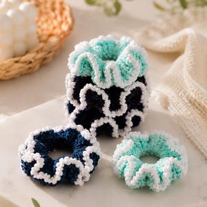 Handmade Velvet Crochet Scrunchie Hair Tie Pattern  | Soft Chunky Hair Accessory