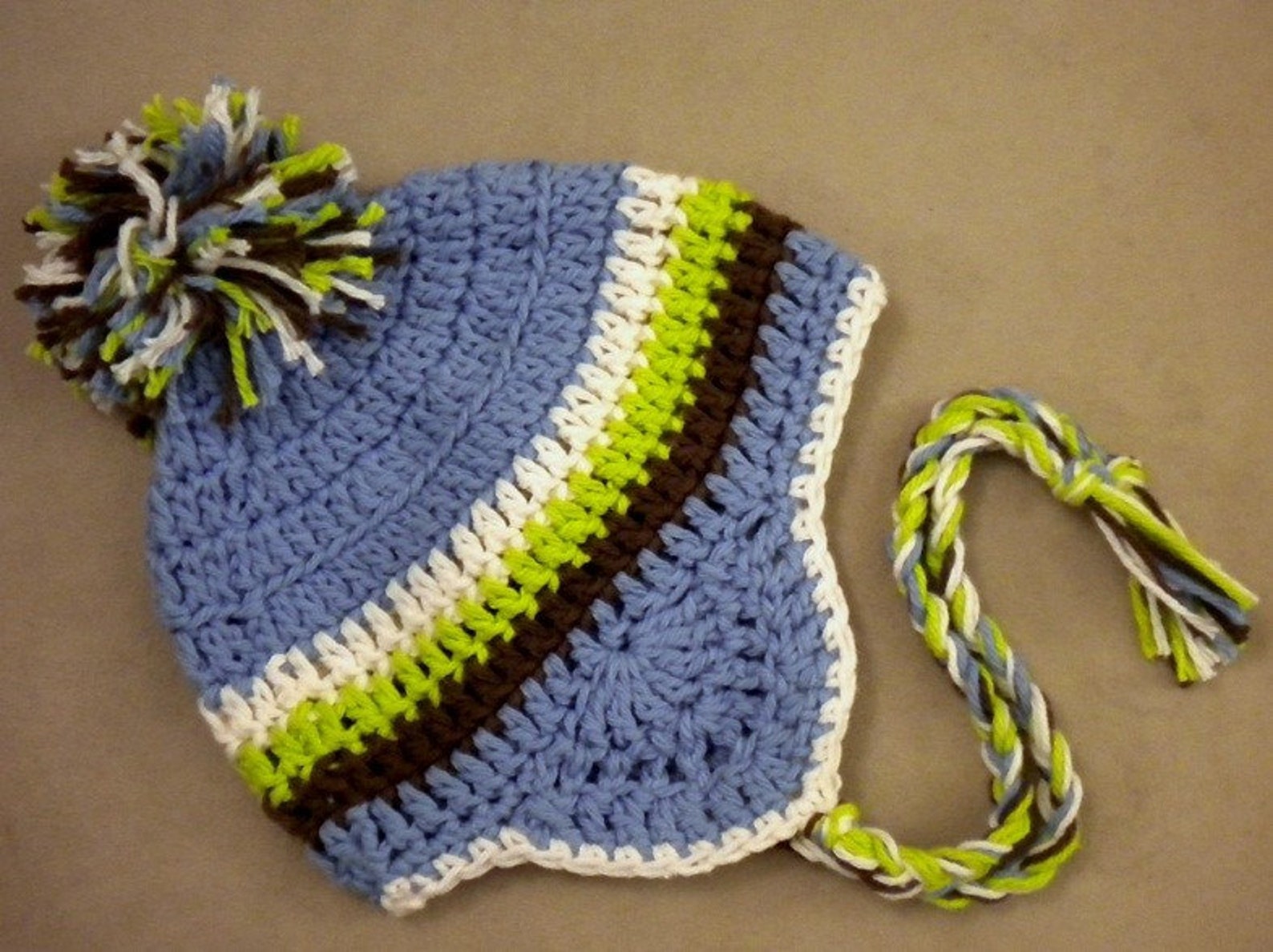 Crochet Baby Ear Flap Hat with Tassels Baby Boy Blue Etsy