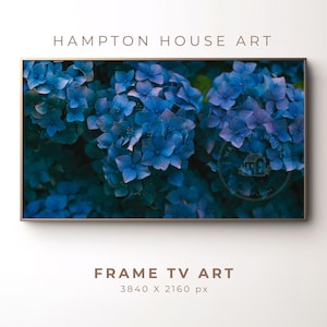 Art for Frame TV Floral Blue Hydrangea Photo Botanical Art Downloadable Television Screen Saver Samsung High Resolution 300 px 16:9 Ratio 38