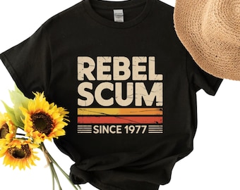 Rebel Scum Shirt | Vintage 70s Retro Star Shirt | Distressed Sci-Fi Fan Tee | Classic Movie Lover Gift | Since 1977 Graphic T-Shirt