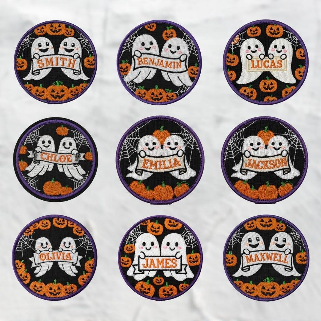 Custom Embroidered Halloween Ghost Name Patch for Kids, Iron-on/sew-on ...