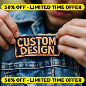 Custom Embroidered Logo Patch: Iron-On, Sew-On, or Velcro