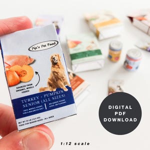 Miniature Dog Food Bundle | 1/12 & 1/6 Scale | Schleich, CollectA, Mojo, Papo, Safari Ltd, Barbie | Digital PDF Download